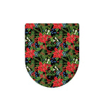 Xmas Poinsettia Pattern Print Toilet Lid Cover