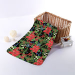 Xmas Poinsettia Pattern Print Towel