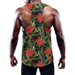 Xmas Poinsettia Pattern Print Training Tank Top