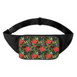 Xmas Poinsettia Pattern Print Waist Bag