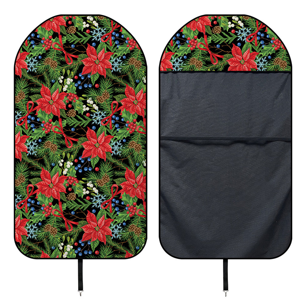 Xmas Poinsettia Pattern Print Waterproof Car Seat Cover