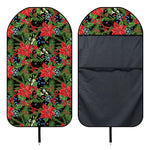 Xmas Poinsettia Pattern Print Waterproof Car Seat Cover