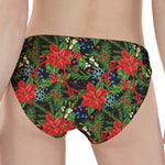 Xmas Poinsettia Pattern Print Women's Panties