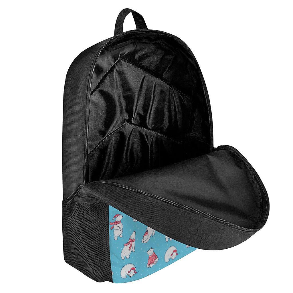 Xmas Polar Bear Pattern Print 17 Inch Backpack