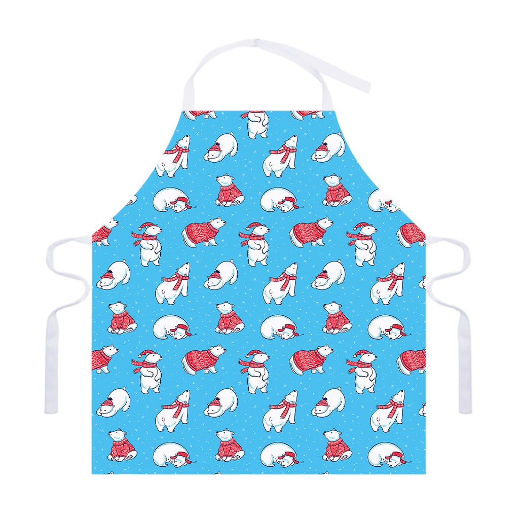 Xmas Polar Bear Pattern Print Adjustable Apron