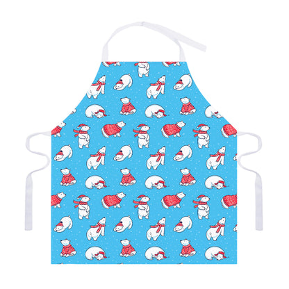 Xmas Polar Bear Pattern Print Adjustable Apron