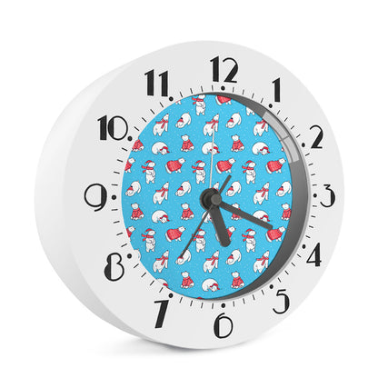 Xmas Polar Bear Pattern Print Alarm Clock