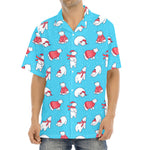 Xmas Polar Bear Pattern Print Aloha Shirt