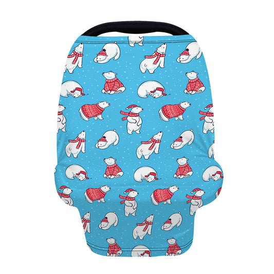 Xmas Polar Bear Pattern Print Baby Seat Cover