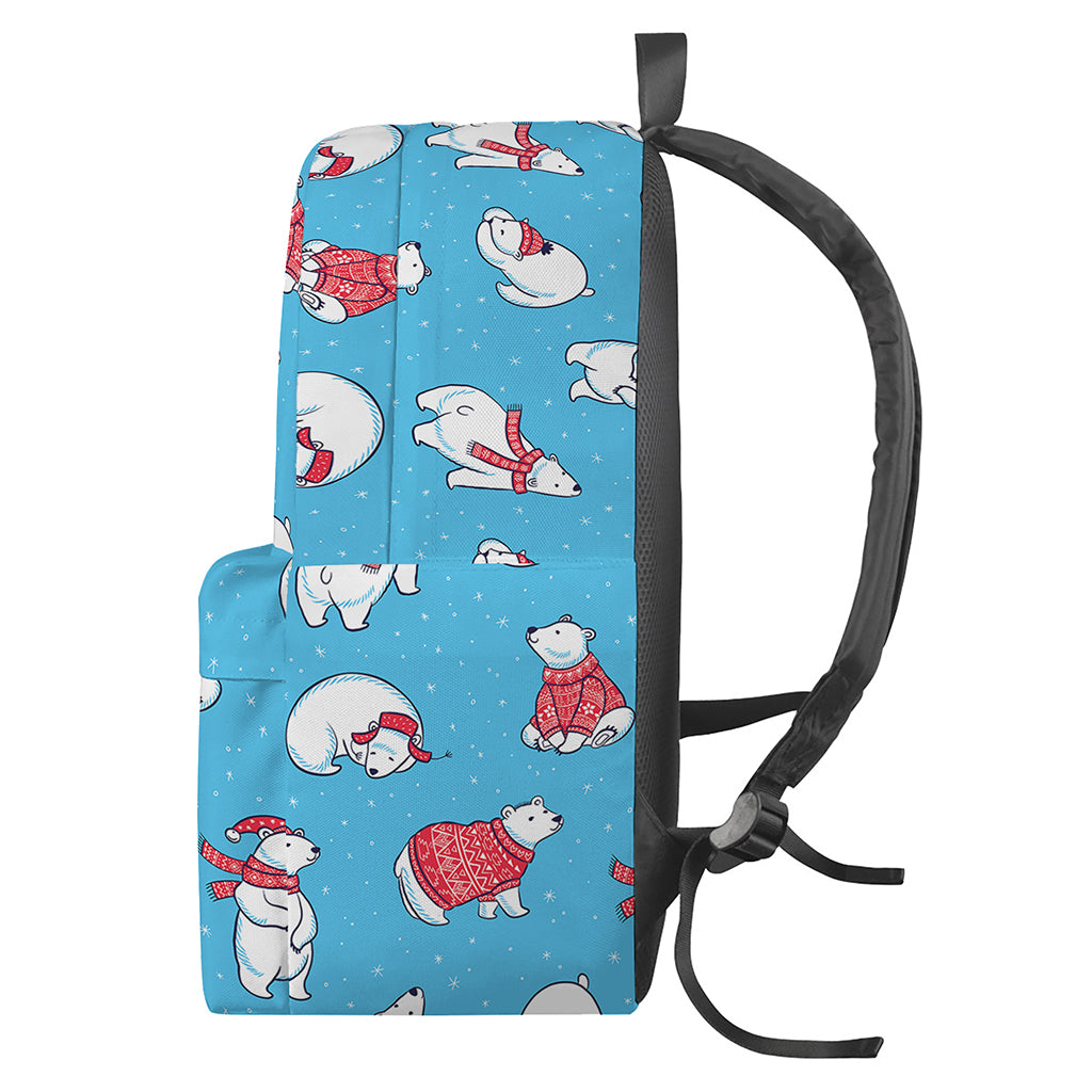 Xmas Polar Bear Pattern Print Backpack