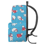Xmas Polar Bear Pattern Print Backpack