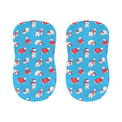Xmas Polar Bear Pattern Print Bar Stool Covers