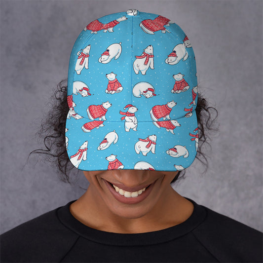 Xmas Polar Bear Pattern Print Baseball Cap