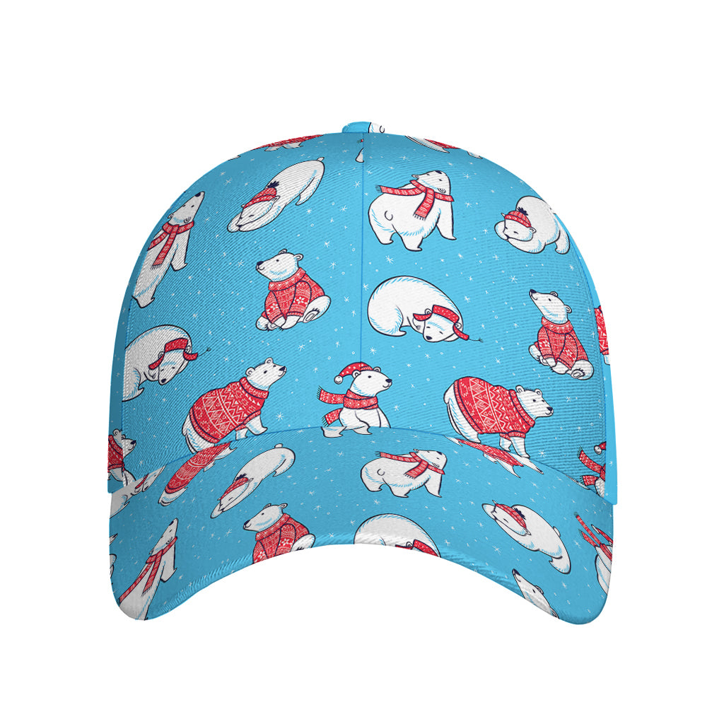 Xmas Polar Bear Pattern Print Baseball Cap
