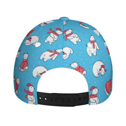 Xmas Polar Bear Pattern Print Baseball Cap