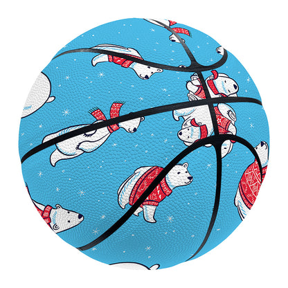 Xmas Polar Bear Pattern Print Basketball