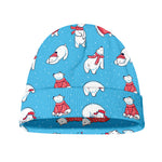 Xmas Polar Bear Pattern Print Beanie