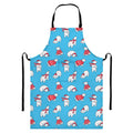 Xmas Polar Bear Pattern Print Bib Apron With Pocket