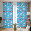 Xmas Polar Bear Pattern Print Dimout Pencil Pleat Curtains