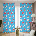 Xmas Polar Bear Pattern Print Blackout Pencil Pleat Curtains