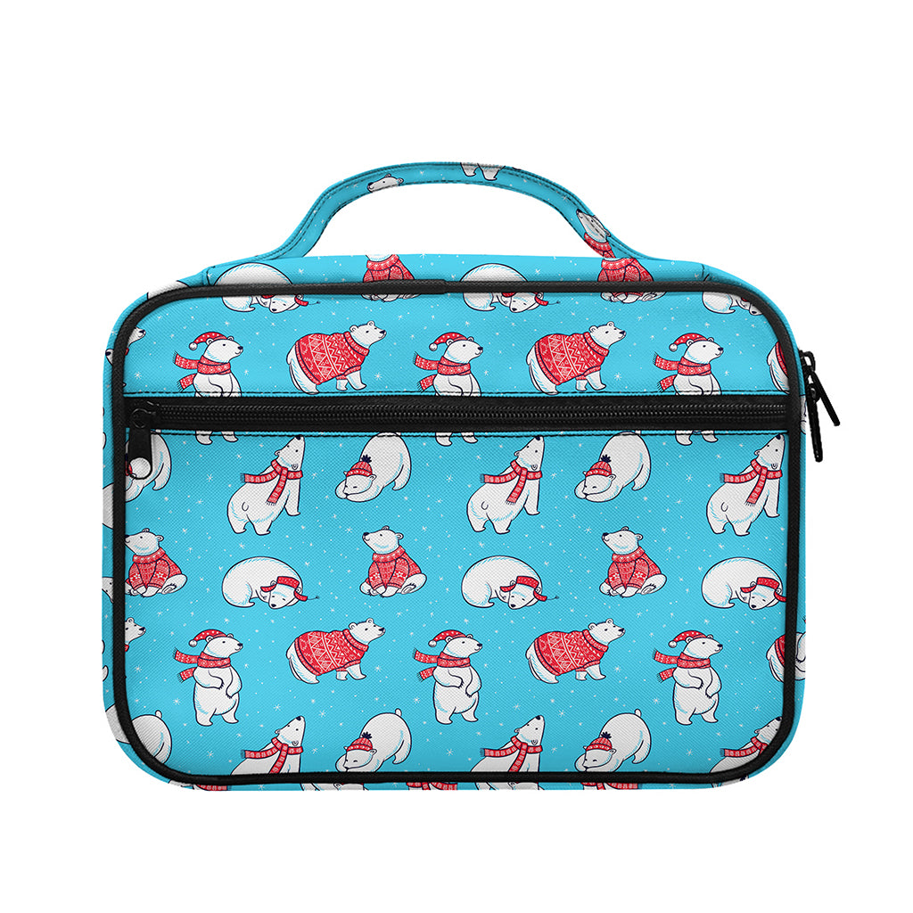 Xmas Polar Bear Pattern Print Briefcase Bible Bag