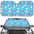 Xmas Polar Bear Pattern Print Car Windshield Sun Shade