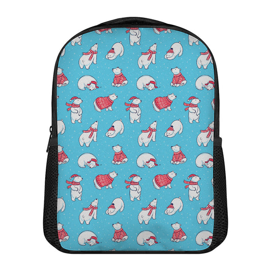 Xmas Polar Bear Pattern Print Casual Backpack