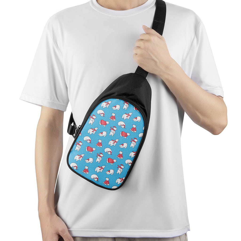 Xmas Polar Bear Pattern Print Chest Bag