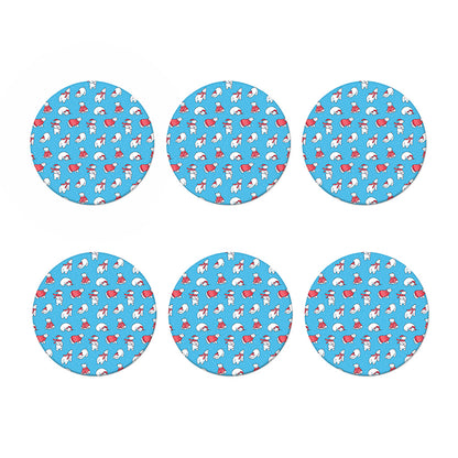 Xmas Polar Bear Pattern Print Coaster Set