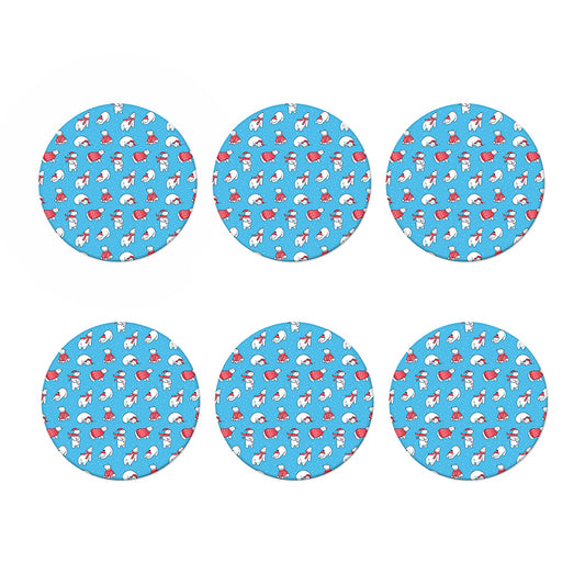 Xmas Polar Bear Pattern Print Coaster Set