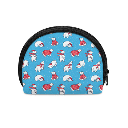 Xmas Polar Bear Pattern Print Coin Purse