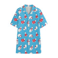 Xmas Polar Bear Pattern Print Cotton Hawaiian Shirt