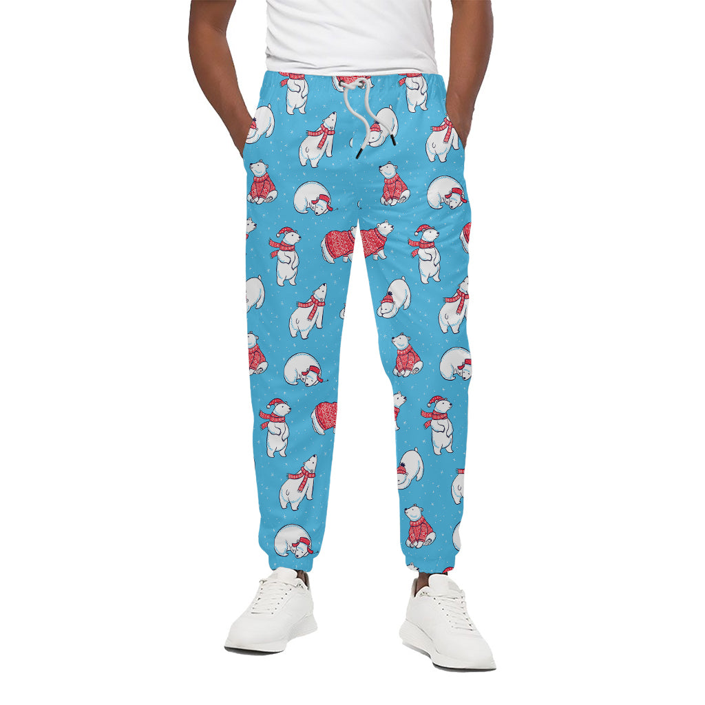 Xmas Polar Bear Pattern Print Cotton Pants