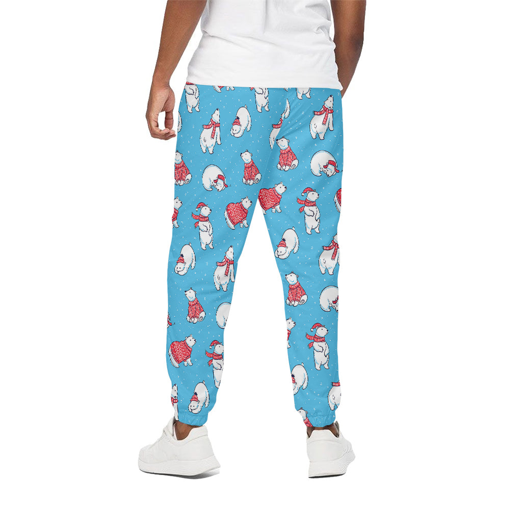 Xmas Polar Bear Pattern Print Cotton Pants