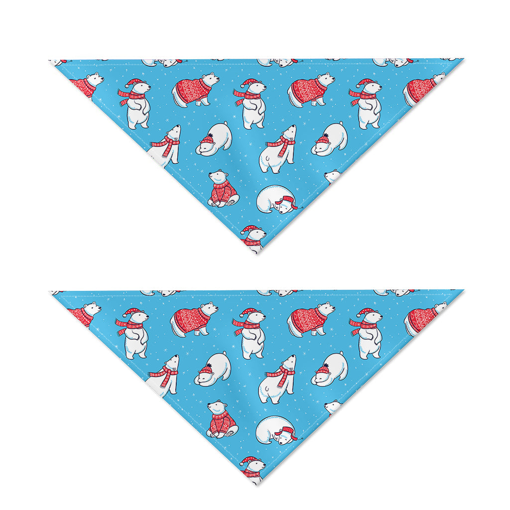 Xmas Polar Bear Pattern Print Dog Bandana