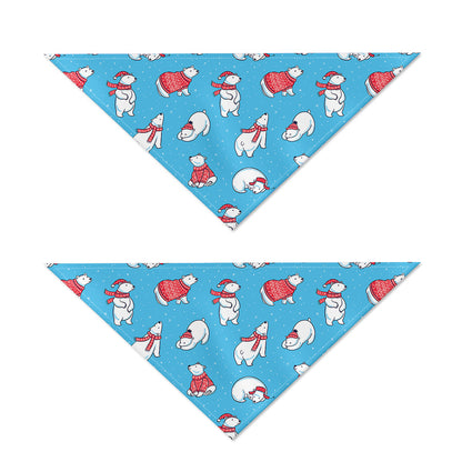 Xmas Polar Bear Pattern Print Dog Bandana