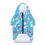 Xmas Polar Bear Pattern Print Dog Zip Up Hoodie