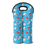 Xmas Polar Bear Pattern Print Double Neoprene Wine Tote