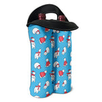 Xmas Polar Bear Pattern Print Double Neoprene Wine Tote