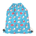 Xmas Polar Bear Pattern Print Drawstring Bag