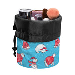 Xmas Polar Bear Pattern Print Drawstring Makeup Bag