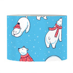 Xmas Polar Bear Pattern Print Drum Lamp Shade