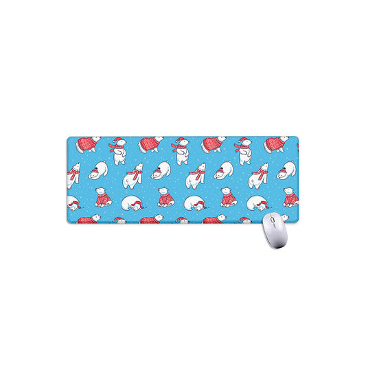 Xmas Polar Bear Pattern Print Extended Mouse Pad