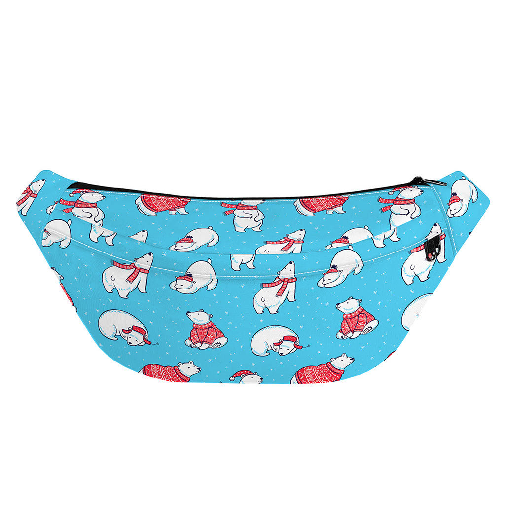 Xmas Polar Bear Pattern Print Fanny Pack