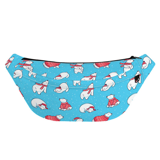 Xmas Polar Bear Pattern Print Fanny Pack