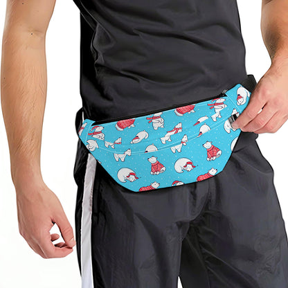Xmas Polar Bear Pattern Print Fanny Pack