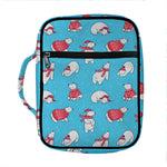 Xmas Polar Bear Pattern Print Front Pocket Bible Bag