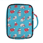Xmas Polar Bear Pattern Print Front Pocket Bible Bag