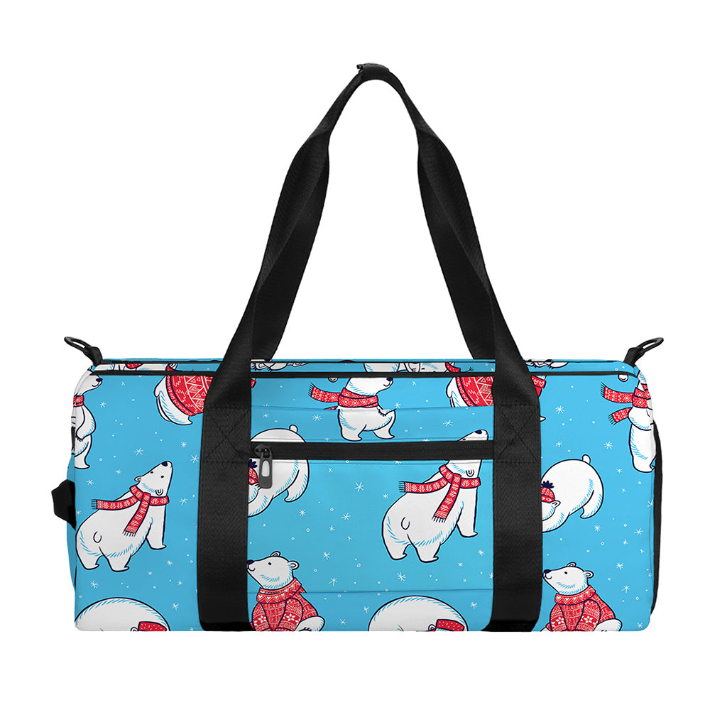 Xmas Polar Bear Pattern Print Gym Bag
