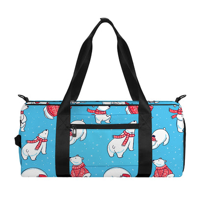 Xmas Polar Bear Pattern Print Gym Bag